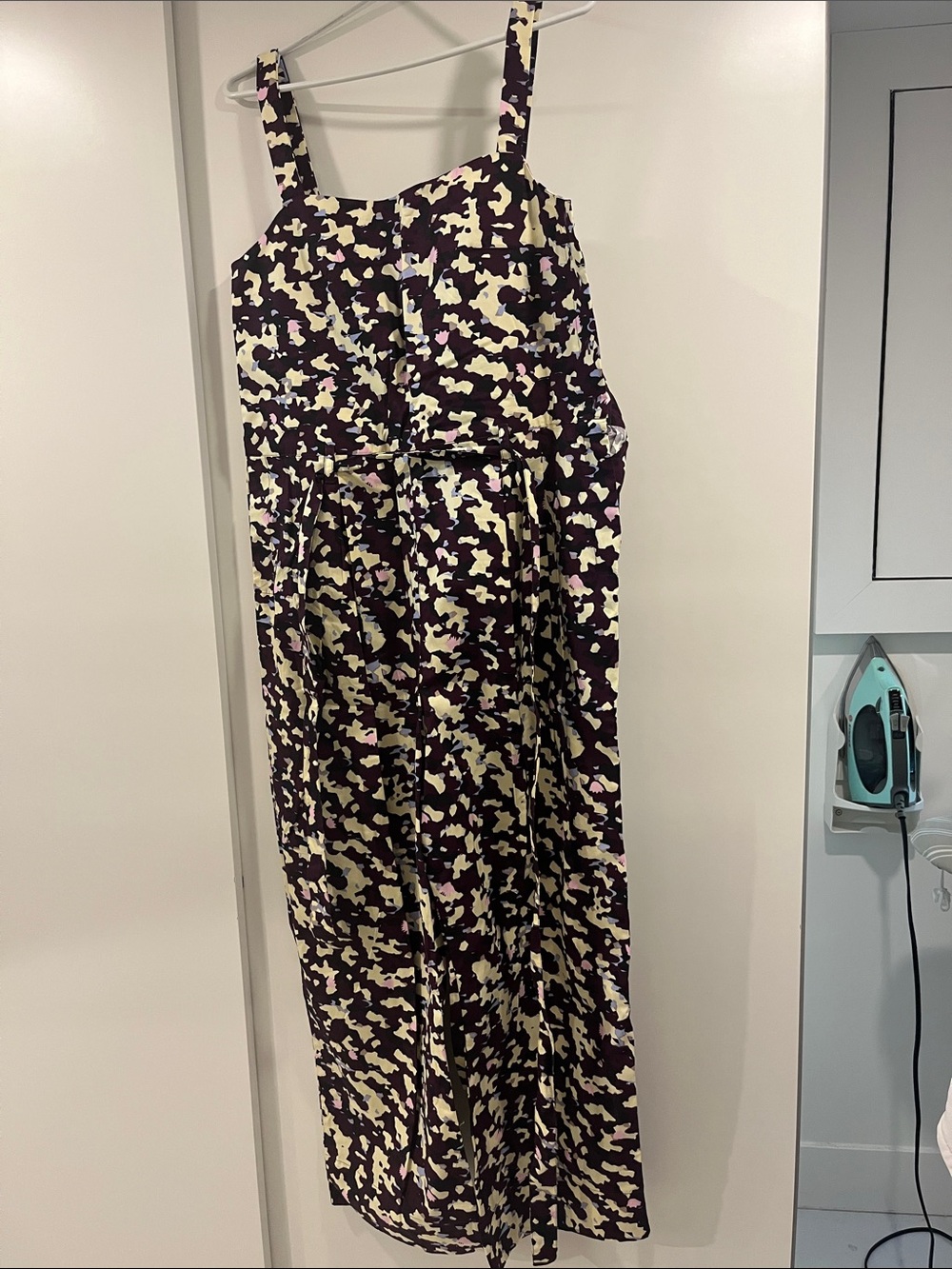 Kowtow Camo jumpsuit in Cream and Purple